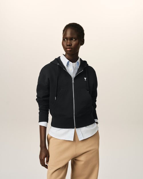Zipped cotton hoodie with Ami de Coeur - 2 - Ami Paris