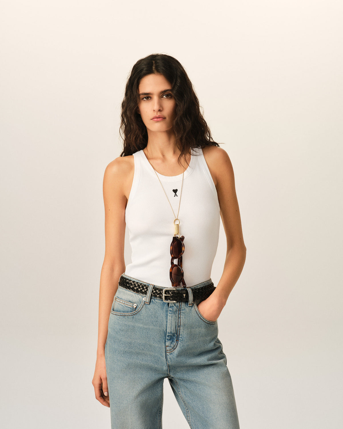 White Cotton Ami De Coeur Tanktop - 2