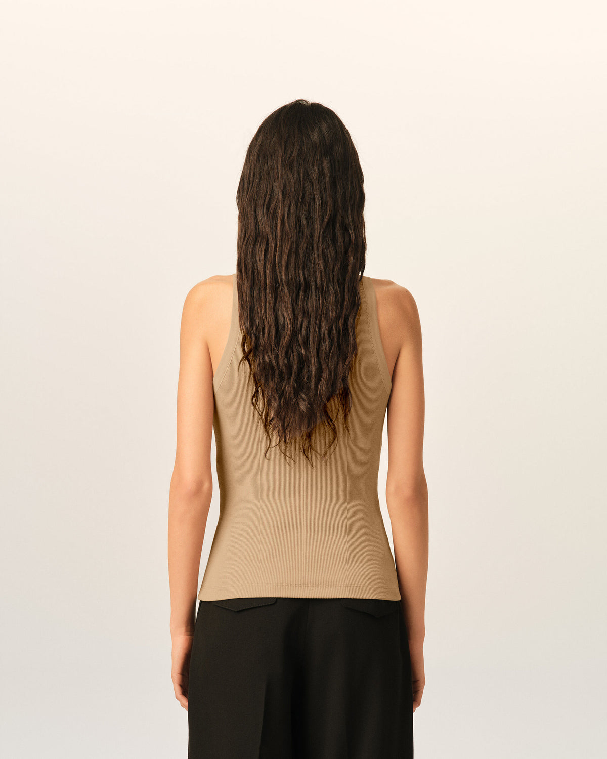 Beige cotton tanktop with Ami de Coeur - 5