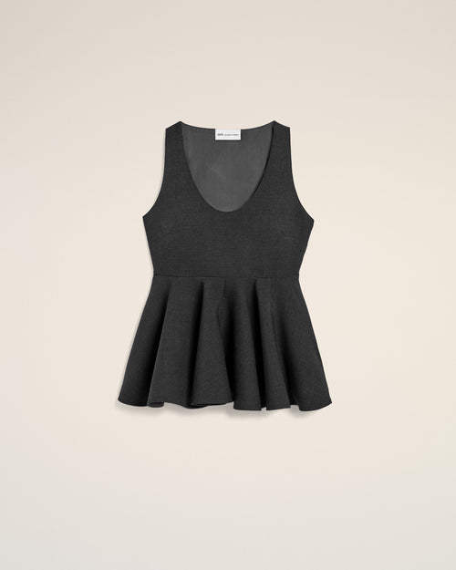 Peplum sleeveless wool top - 1 - Ami Paris