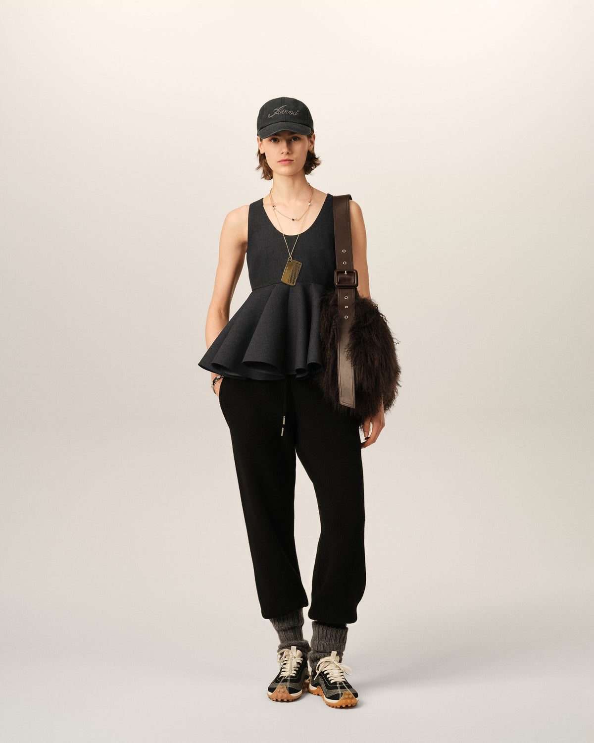 Peplum sleeveless wool top - 3