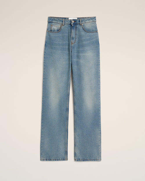 Blue large-fit cotton jeans - 1 - Ami Paris