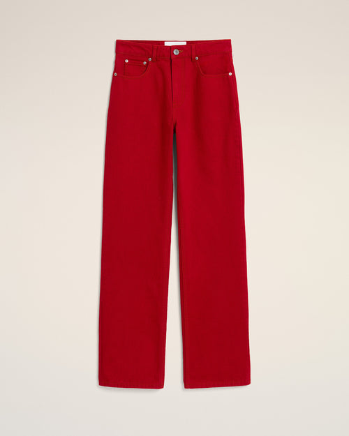 Red large-fit cotton jeans - 1 - Ami Paris