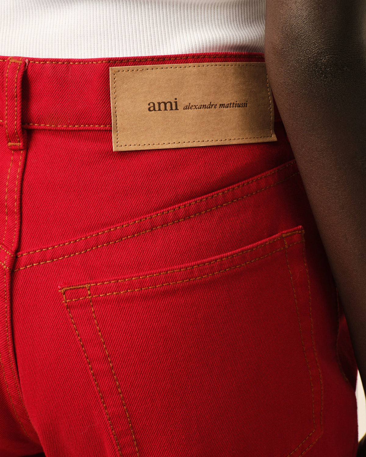Red large-fit cotton jeans - 5