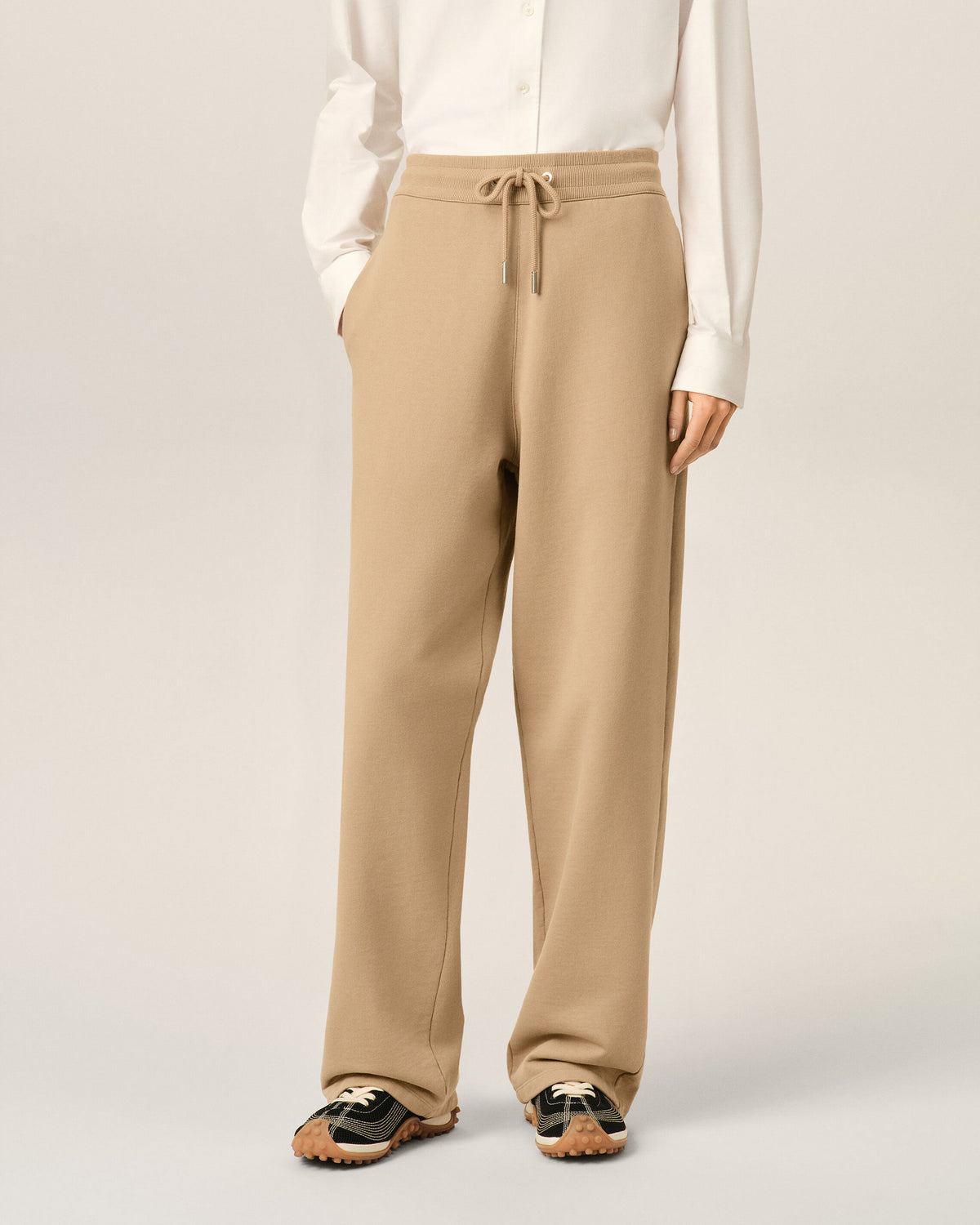 Beige cotton track pants with Ami de Coeur - 3