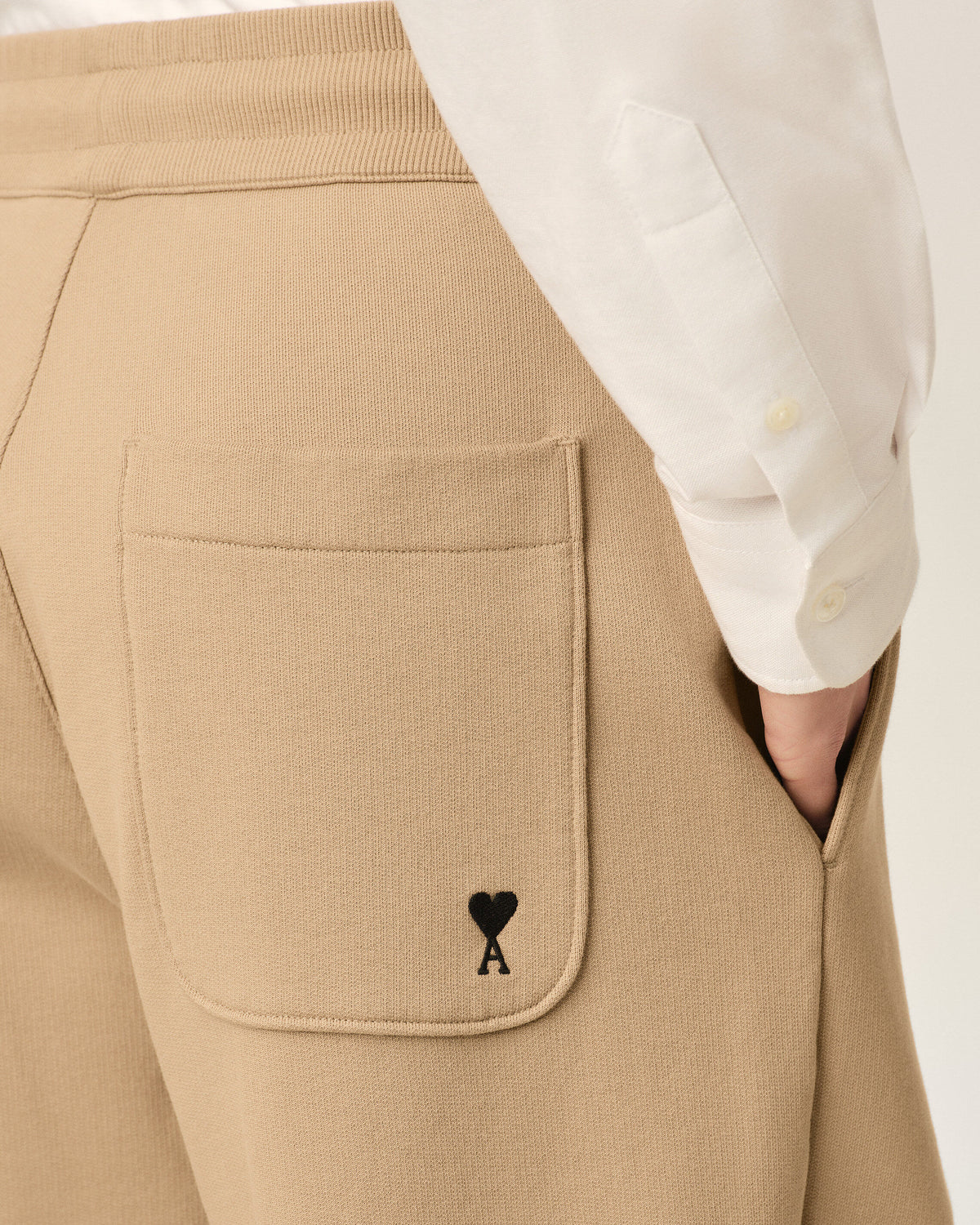 Beige cotton track pants with Ami de Coeur - 5