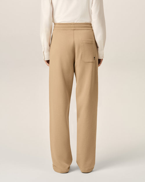 Beige cotton track pants with Ami de Coeur - Woman - 4 - AMI Paris - Ami Paris