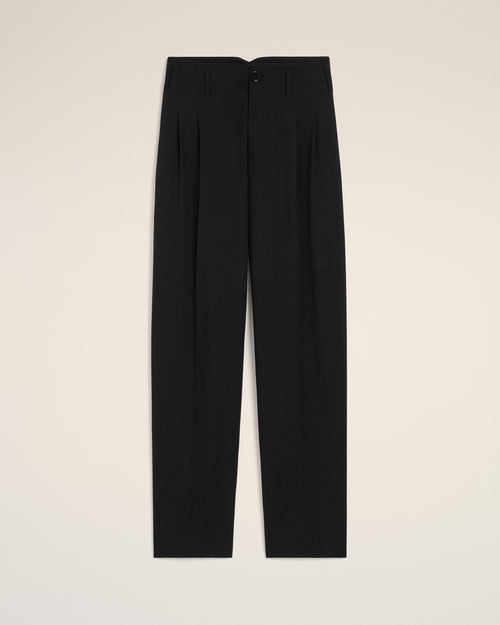 Pantaloni a due pinces in lana nera - 1 - Ami Paris