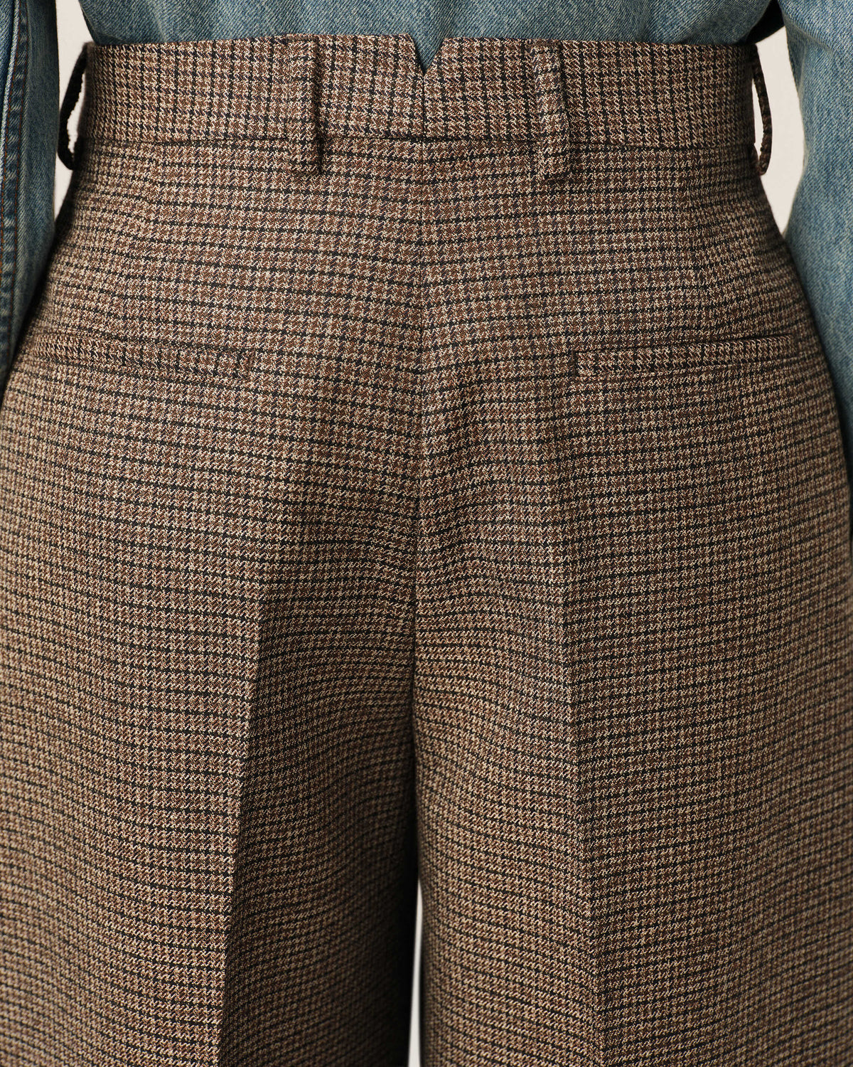 Brown houndstooth balloon-fit wool trousers - 5