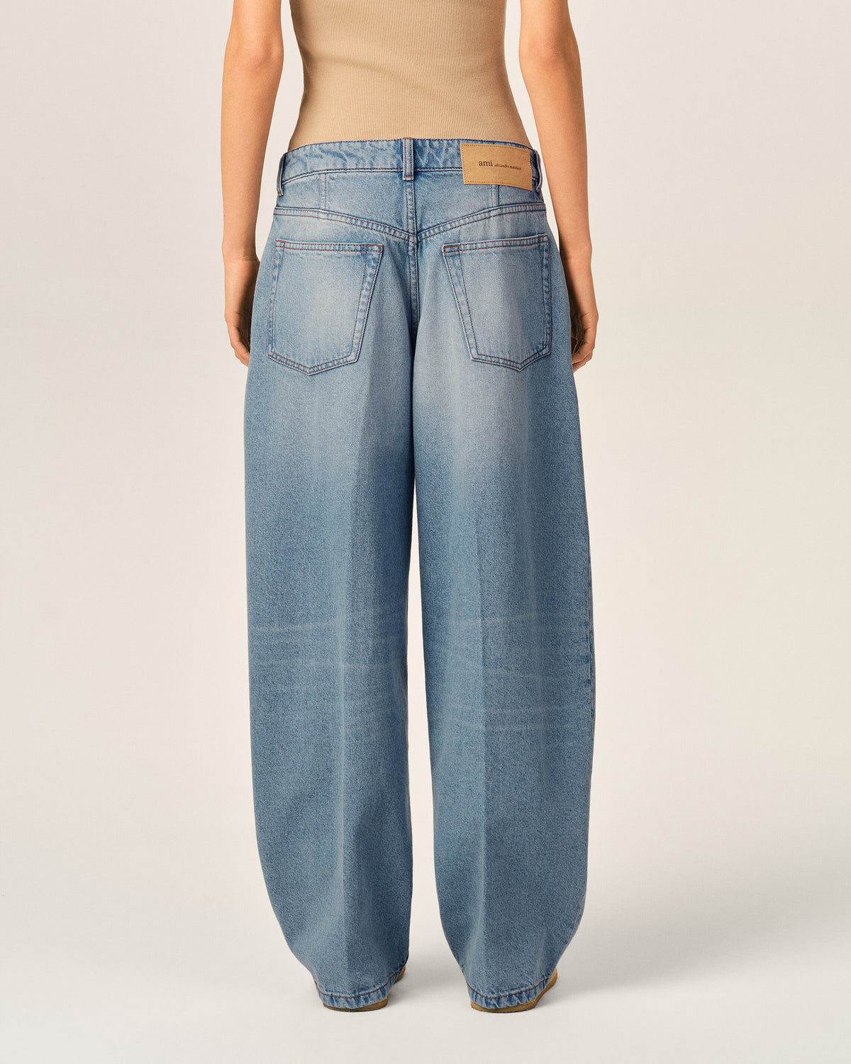 Jeans taglio balloon in cotone blu - 4