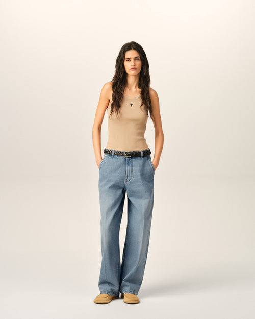 Jeans taglio balloon in cotone blu - Donna - 2 - AMI Paris - Ami Paris