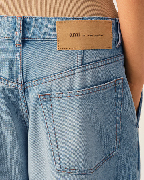 Jeans taglio balloon in cotone blu - Donna - 5 - AMI Paris - Ami Paris