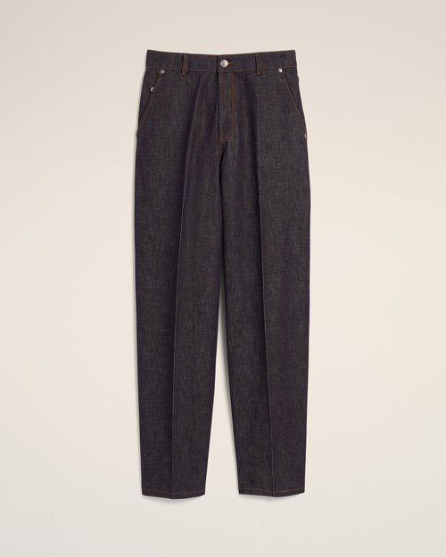 Blue balloon-fit cotton jeans - 1 - Ami Paris