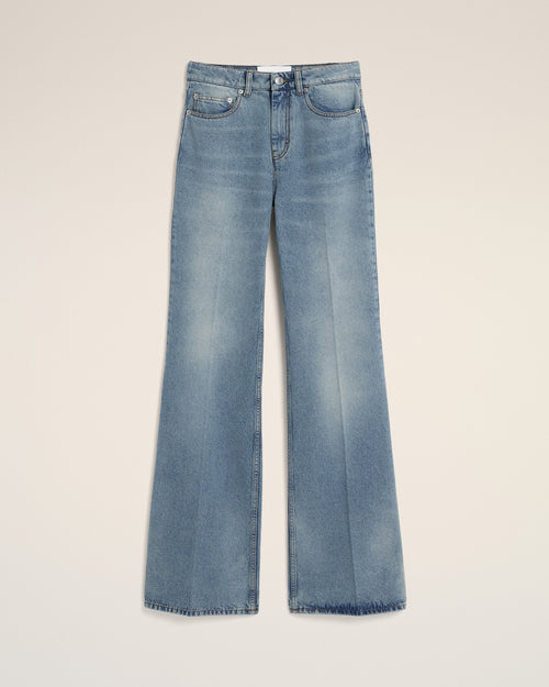 Blue flare-fit cotton jeans - 1 - Ami Paris