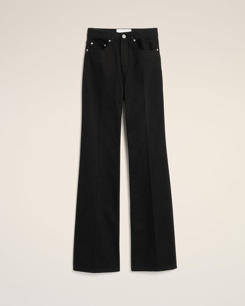 Black flare-fit cotton jeans - Woman - 1 - AMI Paris - Ami Paris