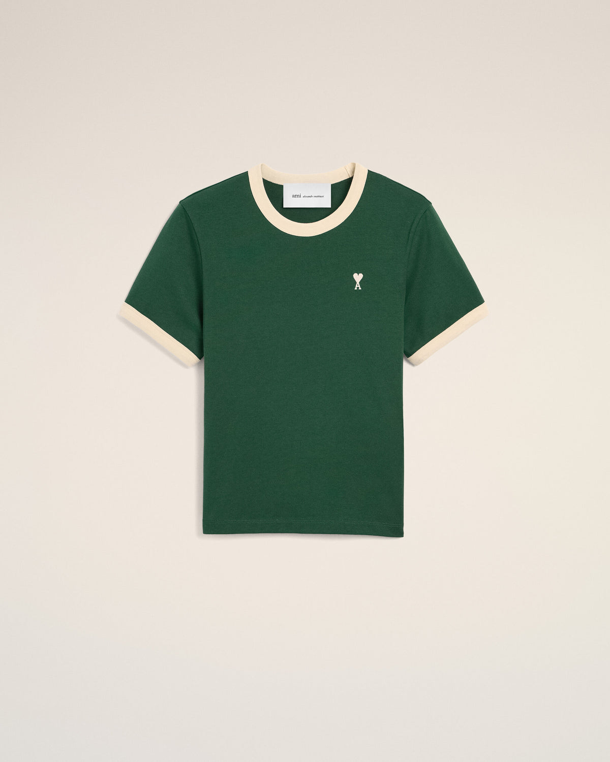 Green contrasted cotton t-shirt with Ami de Coeur - 1