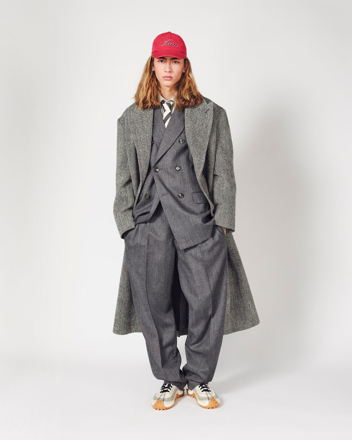 Grey double breasted wool blazer - 7