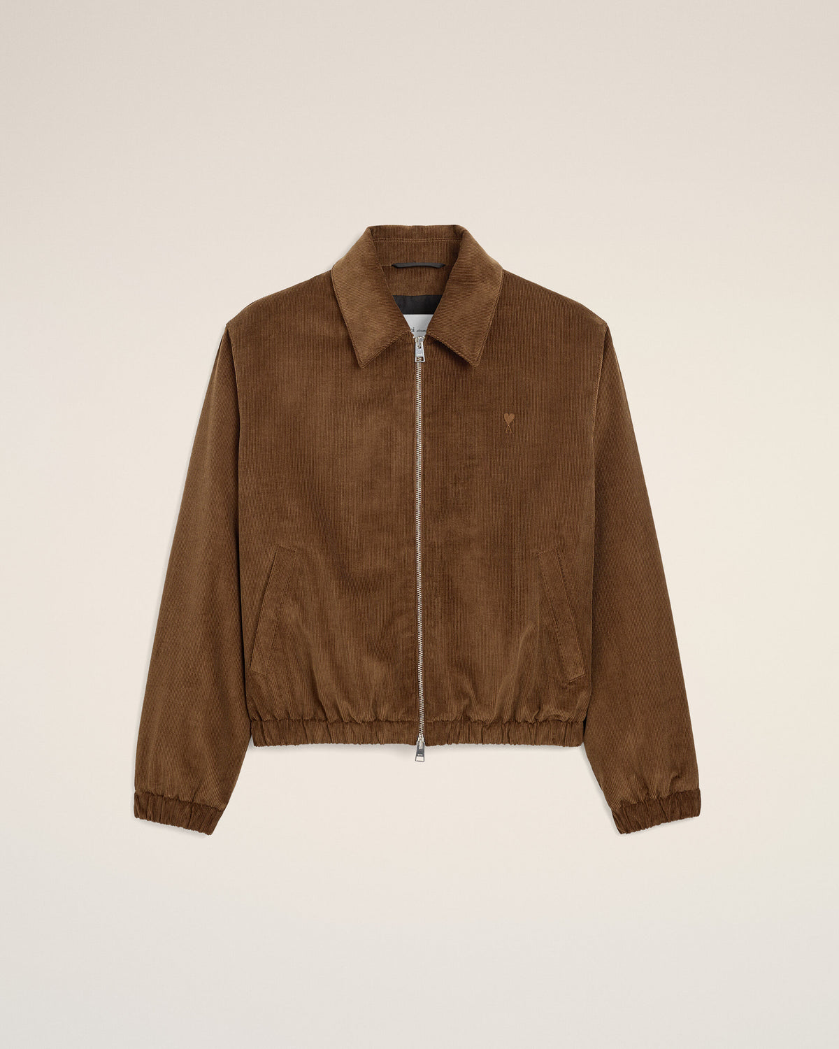 Brown corduroy cotton padded jacket with Ami de Coeur - 1