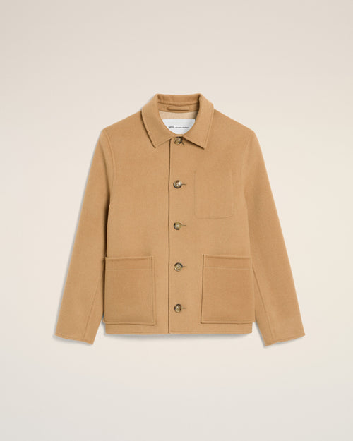 Chaqueta abotonada de lana y cachemir beige - Hombre - 1 - AMI Paris - Ami Paris