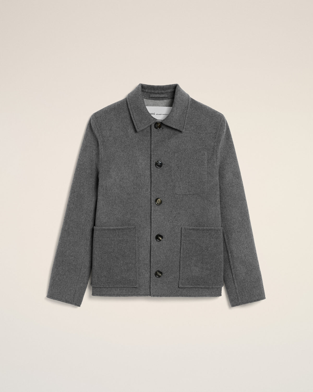 Grauer Blouson aus Wolle und Kaschmir mit Knöpfen - 1