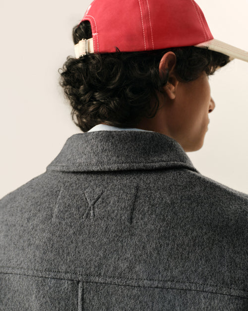 Grauer Blouson aus Wolle und Kaschmir mit Knöpfen - Herren - 4 - AMI Paris - Ami Paris