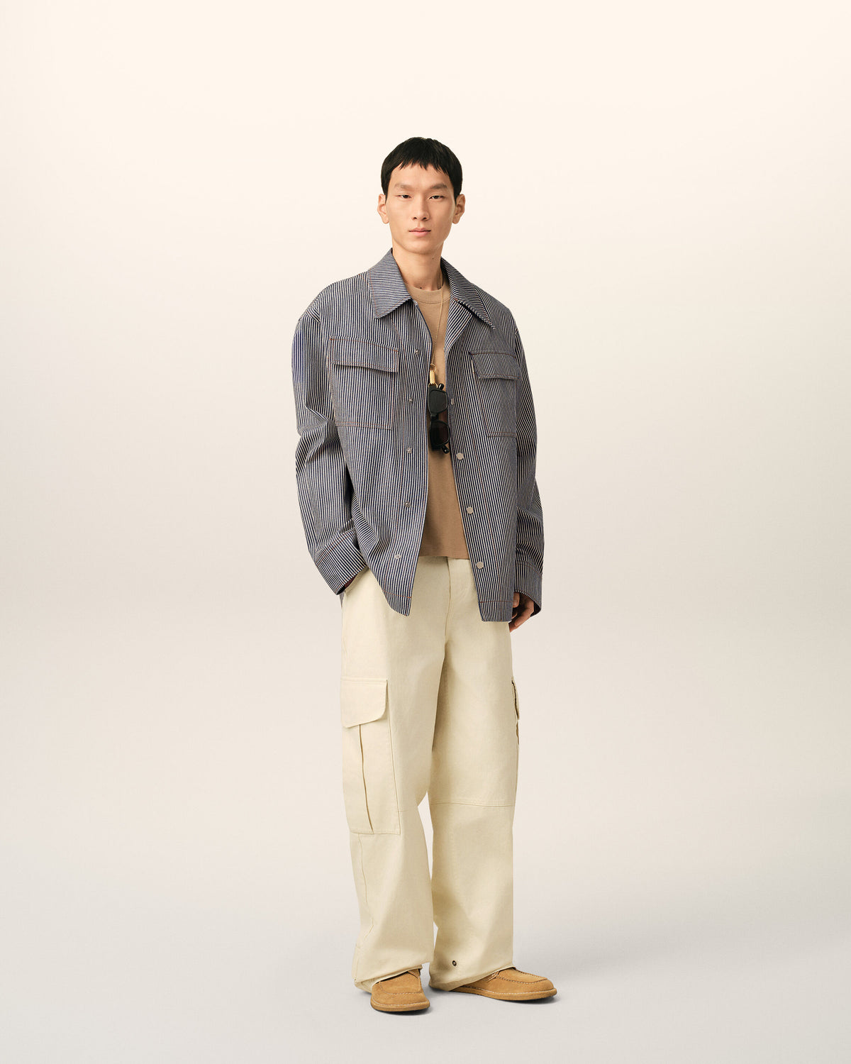 Striped cotton camp collar overshirt - 2