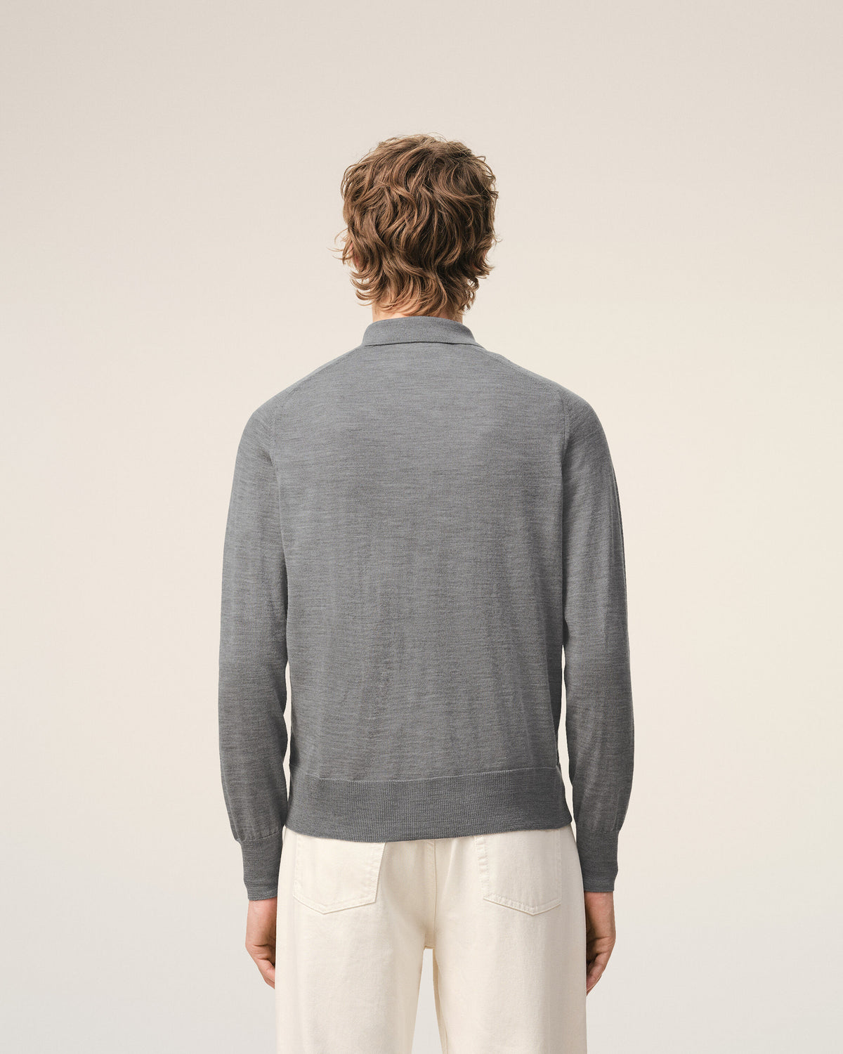 Grey Wool Shirt Collar Ami De Coeur Cardigan - 5