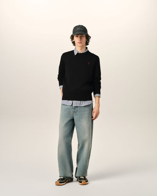 Crewneck wool sweater with Ami de Coeur - Homme - 3 - AMI Paris - Ami Paris