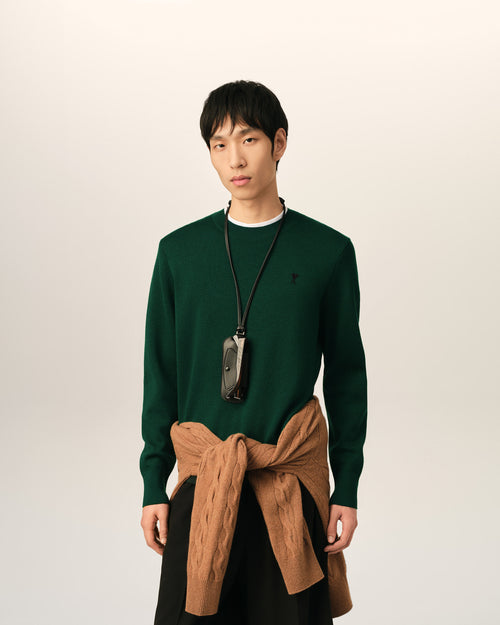 Pull vert en laine Ami de Coeur - Homme - 2 - AMI Paris - Ami Paris