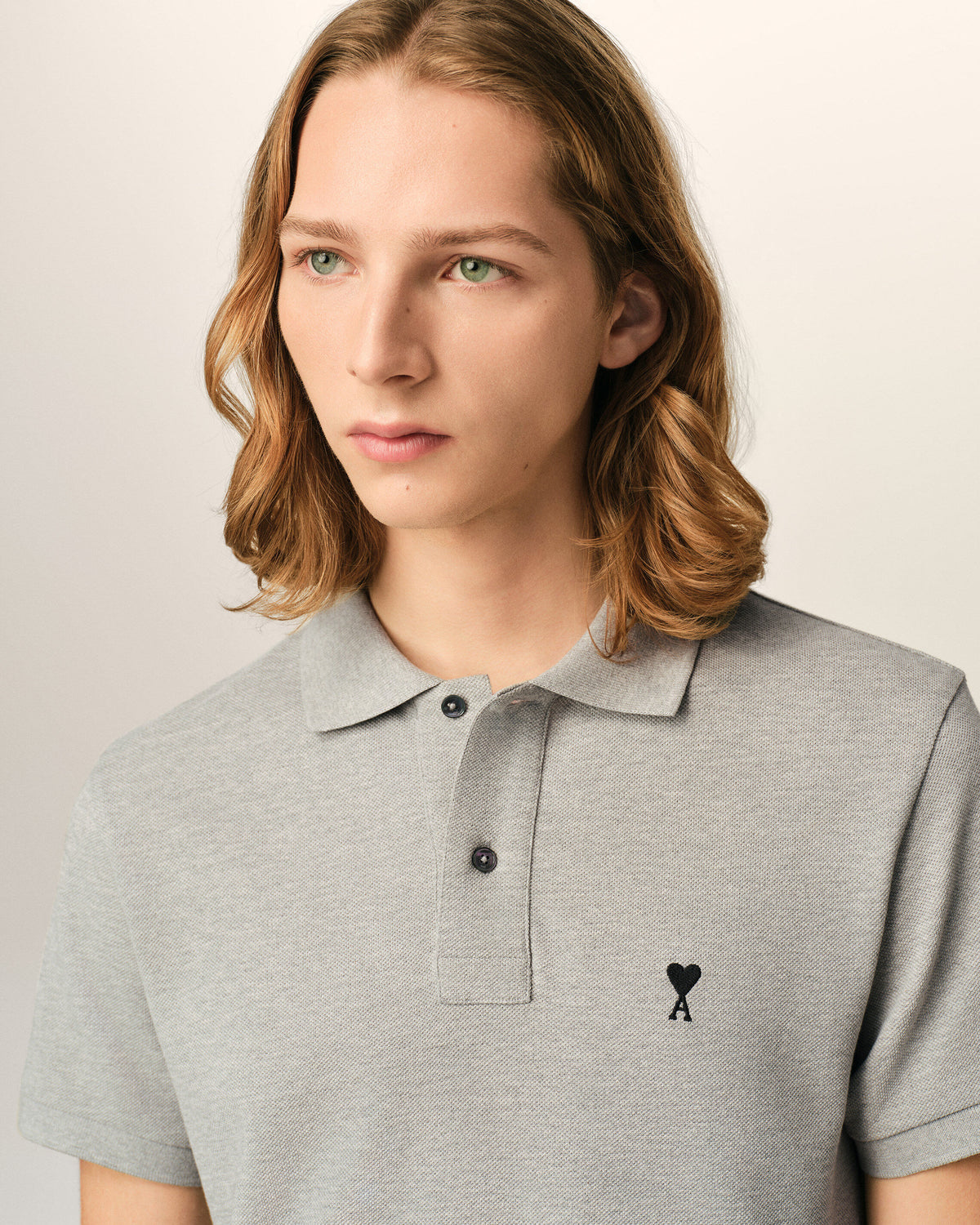 Grey cotton polo with Ami de Coeur - 4