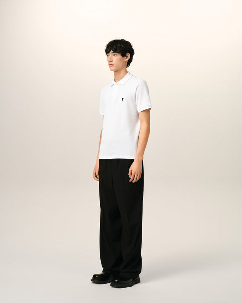 White Cotton Short Sleeves Ami De Coeur Polo Shirt - Man - 6 - AMI Paris - Ami Paris