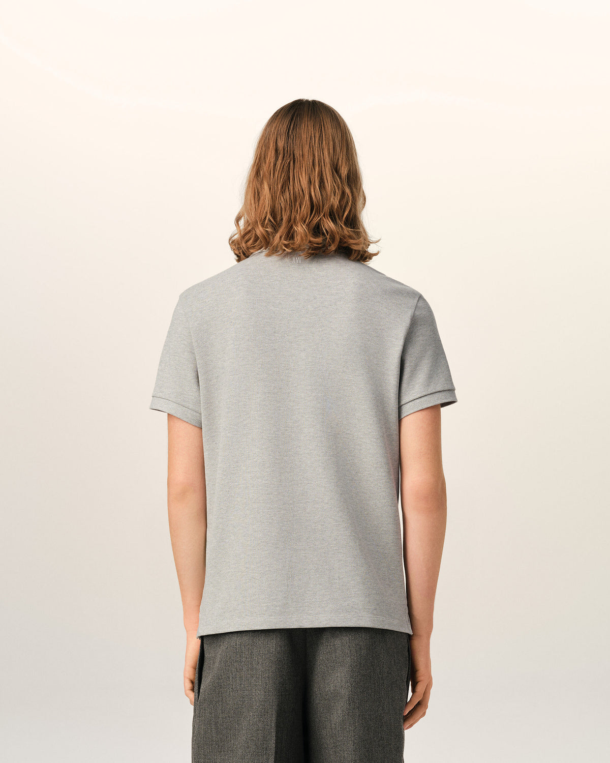 Grey cotton polo with Ami de Coeur - 5
