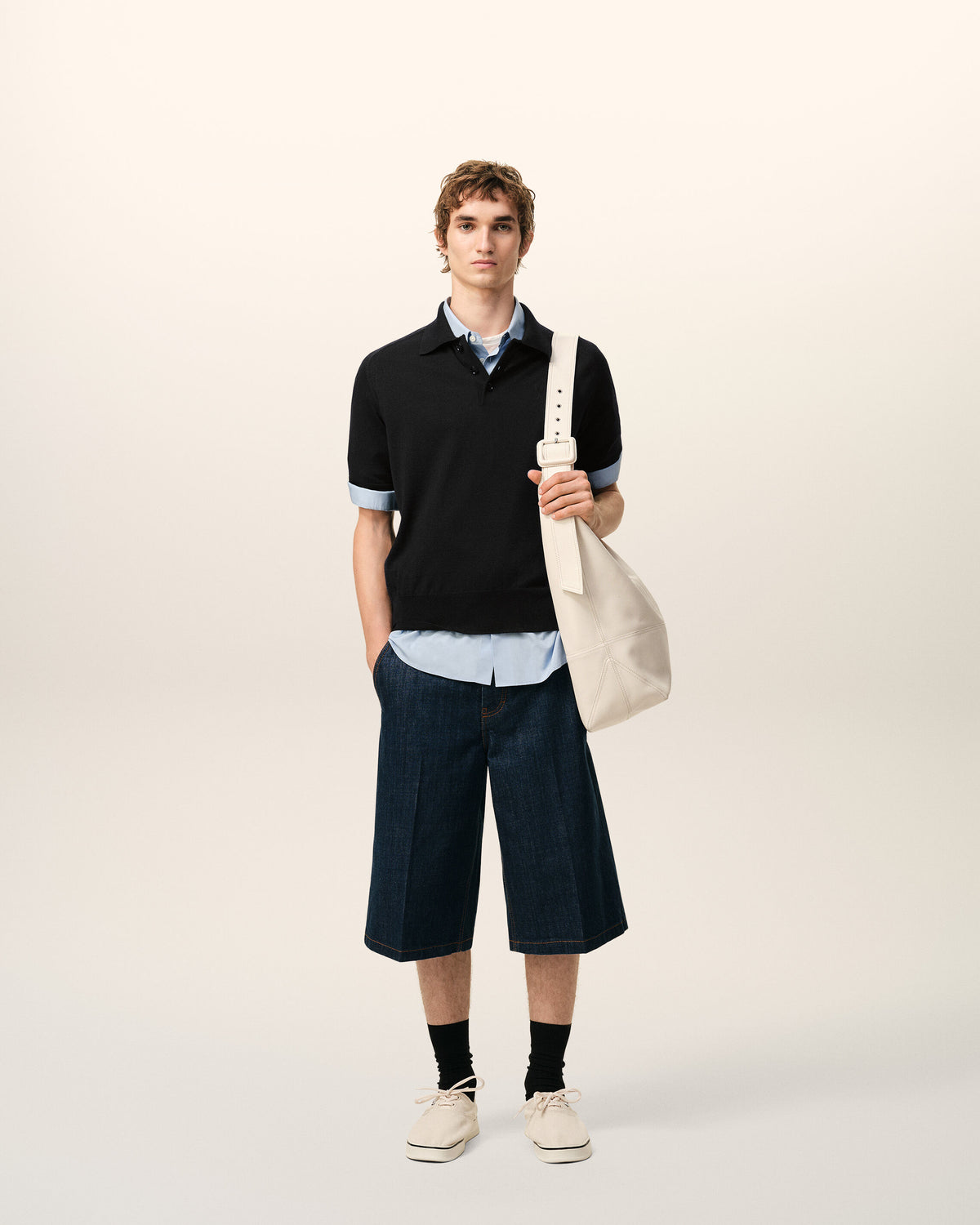 Wool Short Sleeves Ami De Coeur Polo - 2