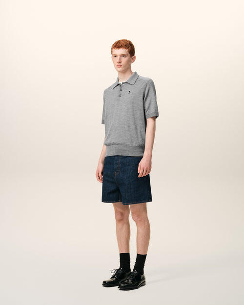 Polo Gris Manches Courtes Ami De Coeur en Laine - Homme - 6 - AMI Paris - Ami Paris
