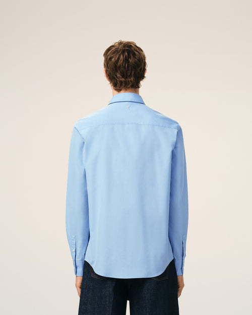 Chemise Tailor Bleu Ami De Coeur Brodé en Coton - Homme - 5 - AMI Paris - Ami Paris