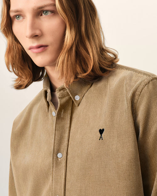 Chemise beige en velours Ami de Coeur - Homme - 4 - AMI Paris - Ami Paris