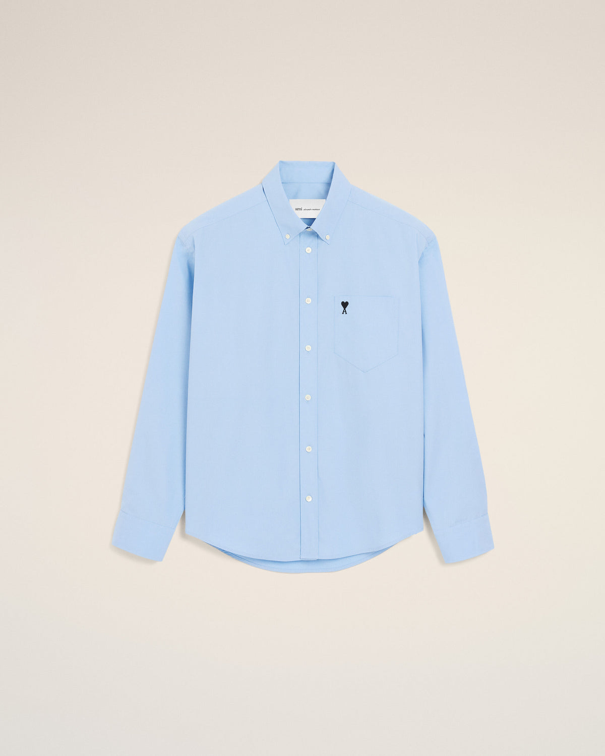 Blue boxy cotton shirt with Ami de Coeur - 1