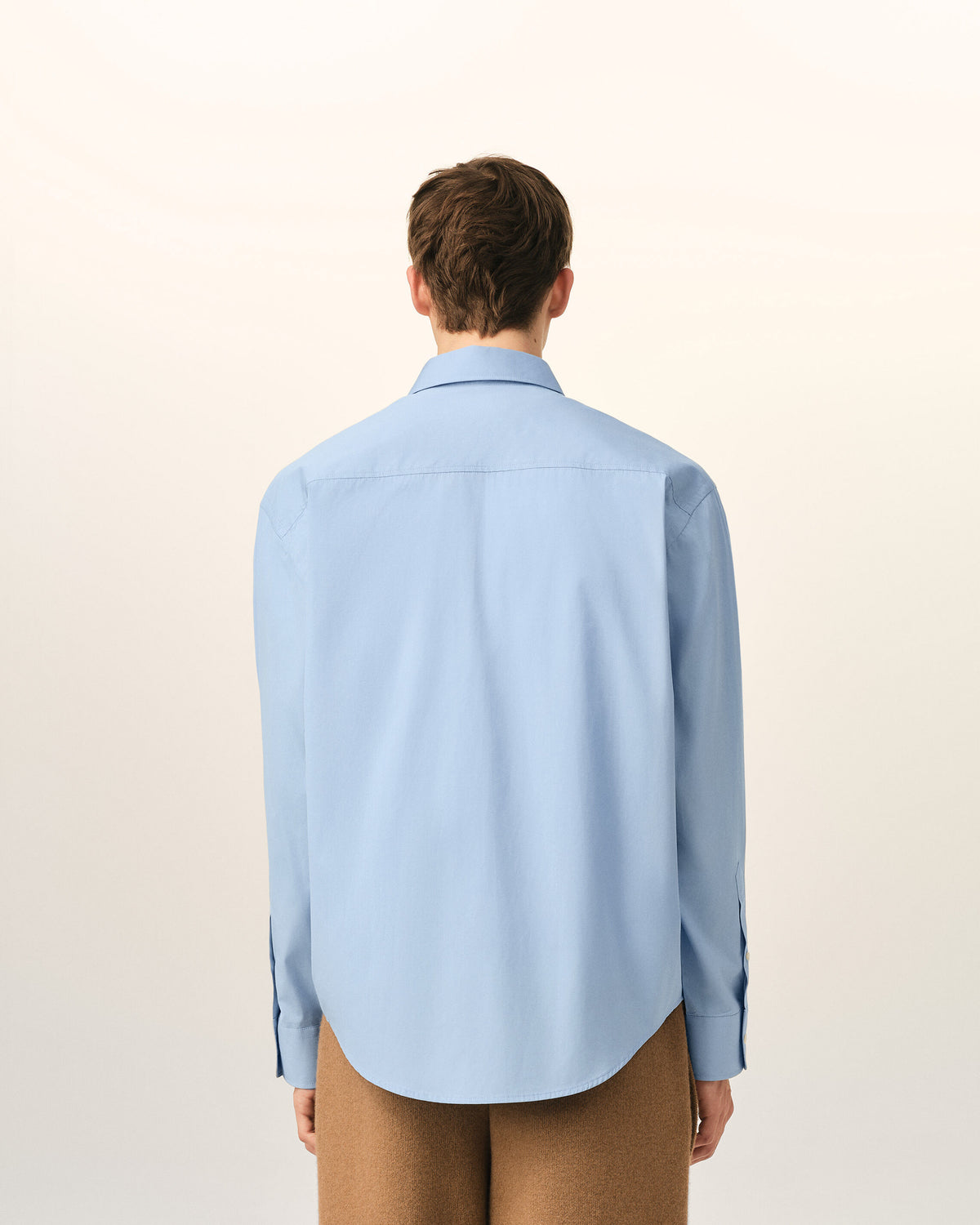 Blue boxy cotton shirt with Ami de Coeur - 5