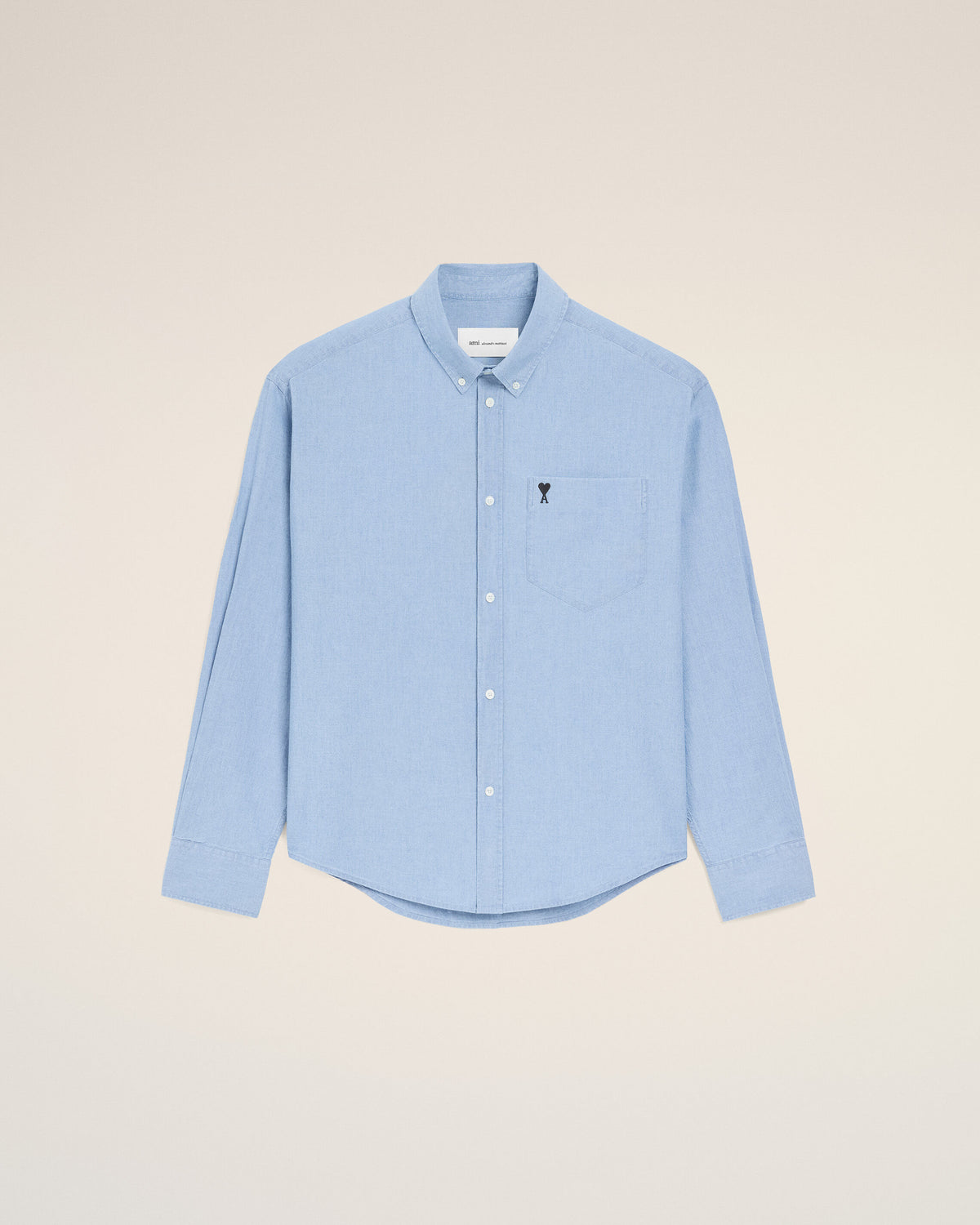 Blue Cotton Boxy Embroidered Ami De Coeur Shirt - 1