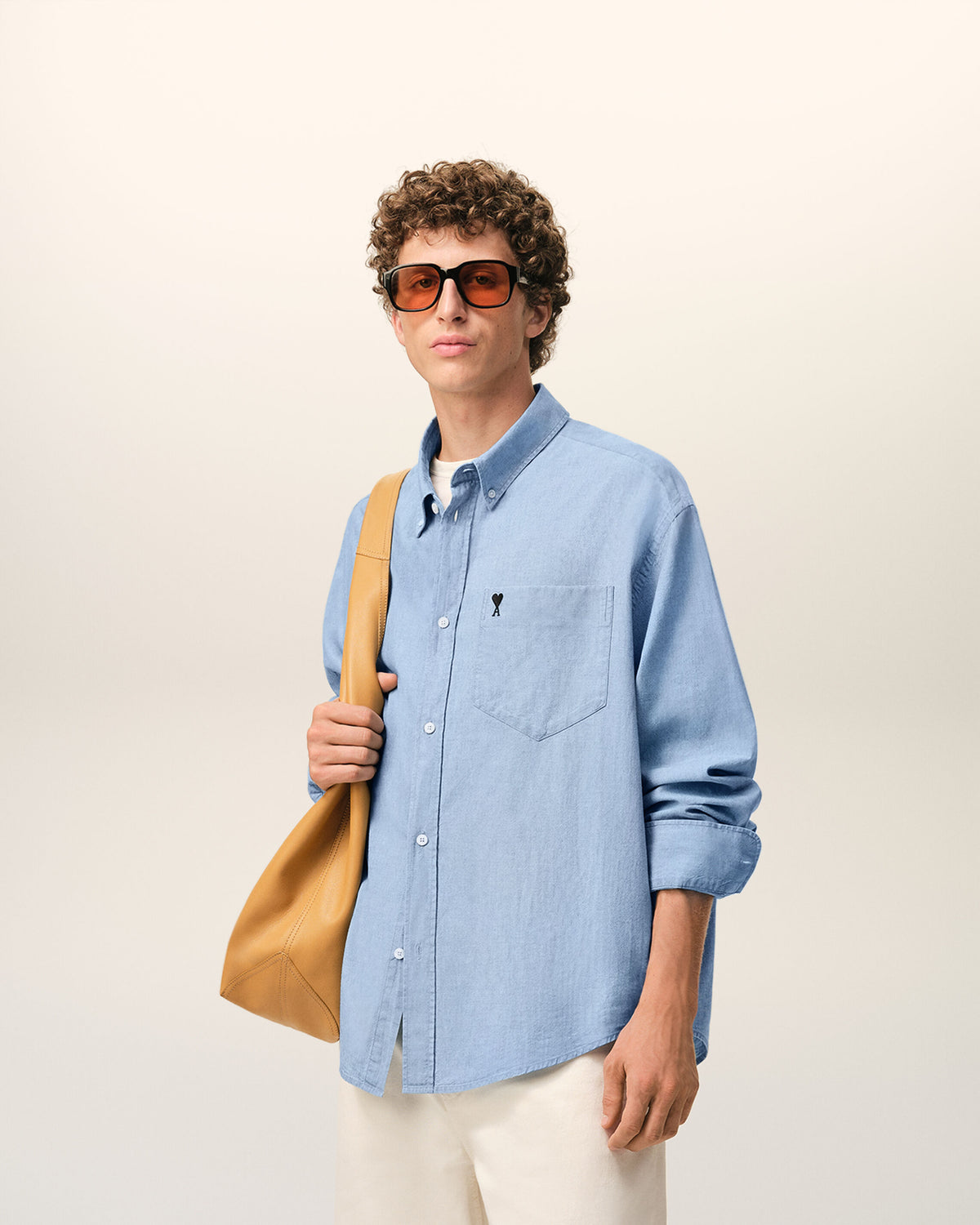 Blue Cotton Boxy Embroidered Ami De Coeur Shirt - 2