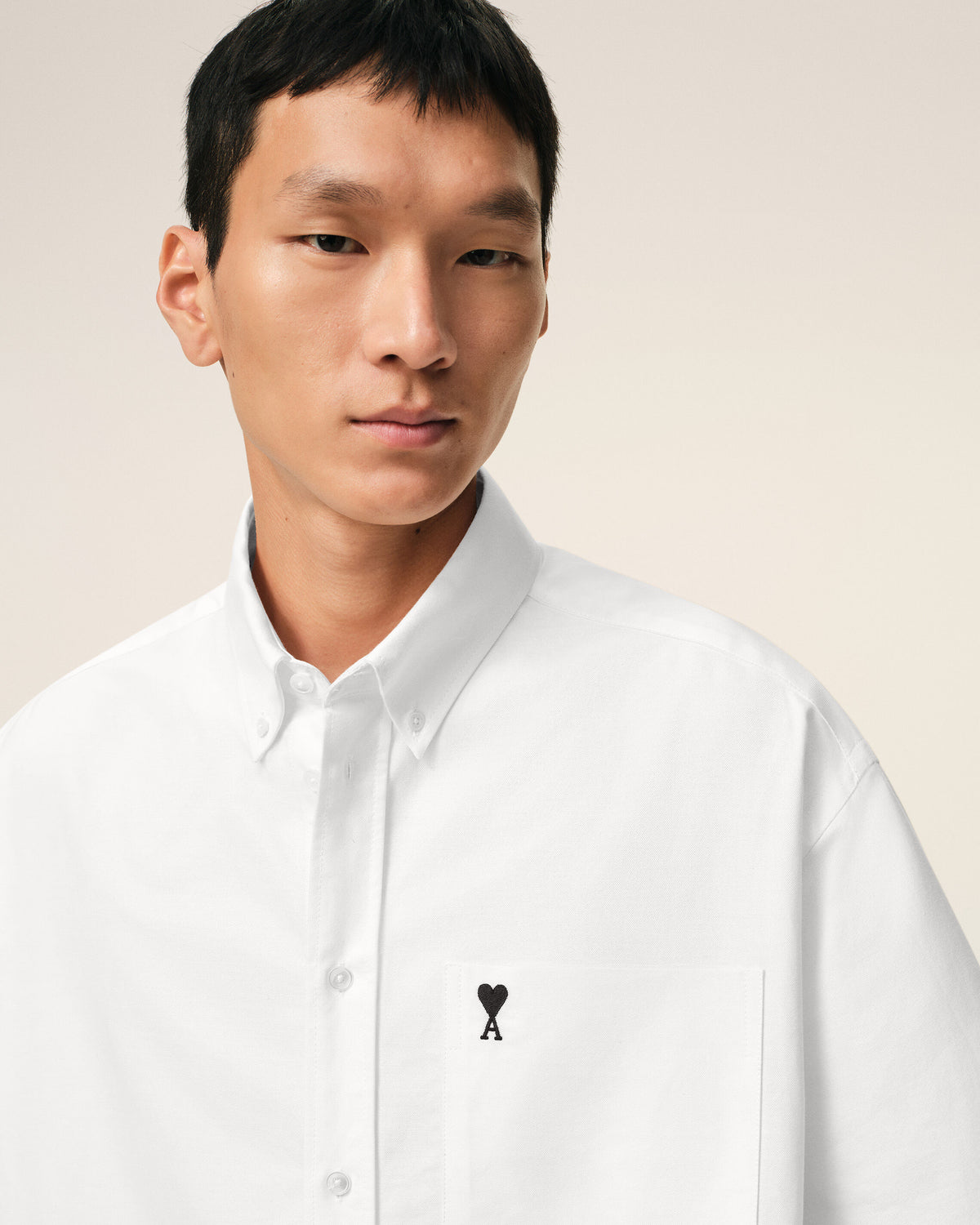 White Cotton Boxy Embroidered Ami De Coeur - 4