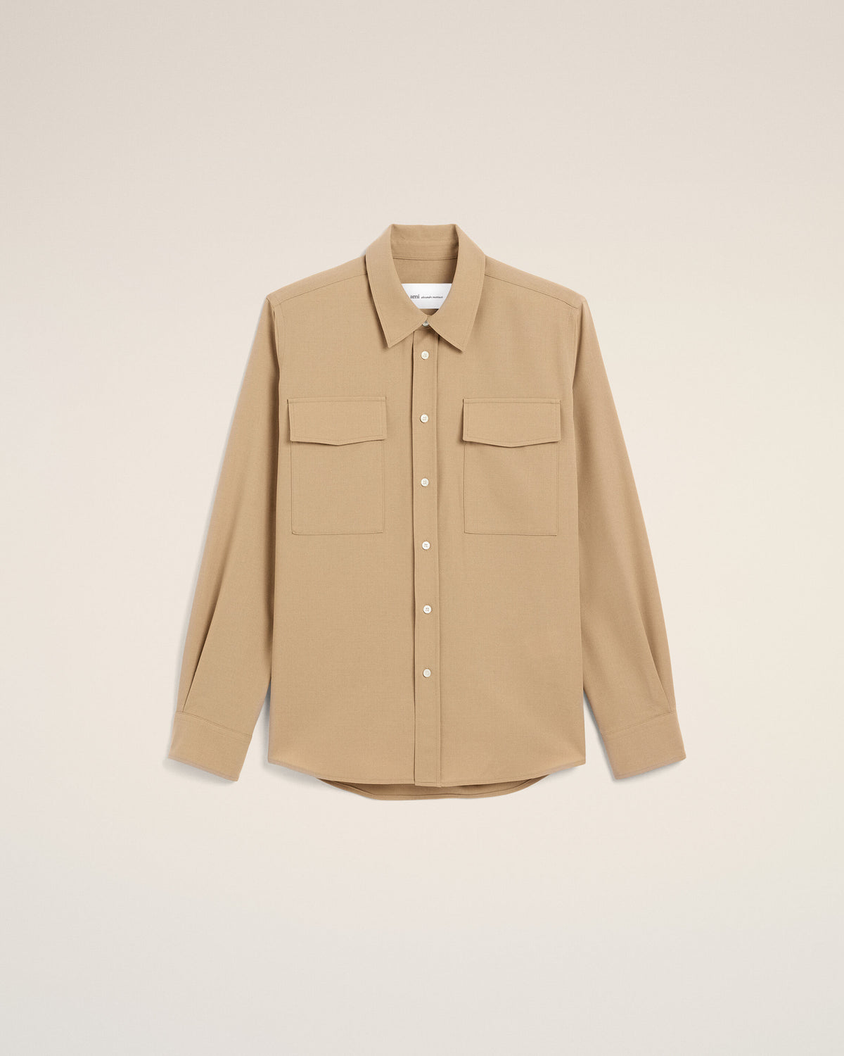 Beige wool shirt - 1