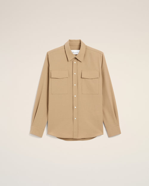 Beige wool shirt - 1 - Ami Paris