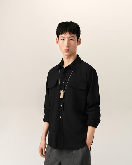 Black wool shirt - 2 - Ami Paris