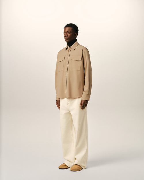 Beige wool shirt - Man - 6 - AMI Paris - Ami Paris