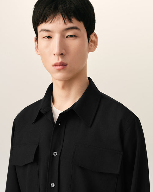 Black wool shirt - Man - 4 - AMI Paris - Ami Paris