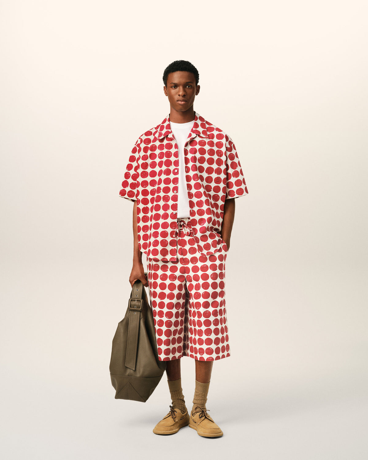 Polka-dot boxy cotton short-sleeve shirt - 3