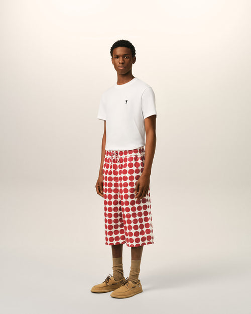 Polka-dot large elasticated cotton bermuda shorts - Homme - 6 - AMI Paris - Ami Paris