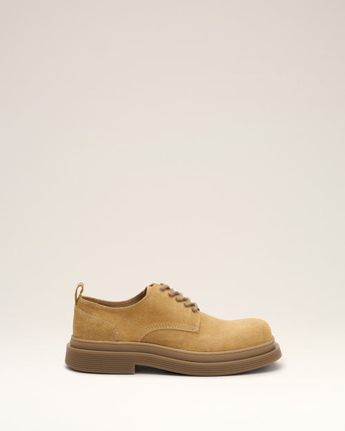 Beige cow leather derbies shoes - 1 - Ami Paris