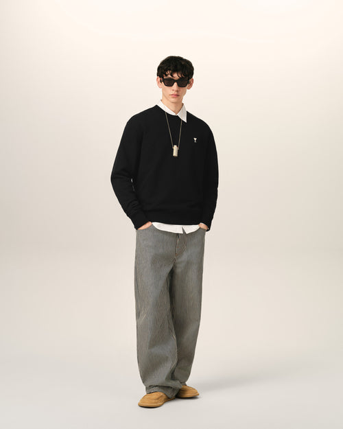 Black Cotton Ami De Coeur Sweatshirt - Man - 3 - AMI Paris - Ami Paris